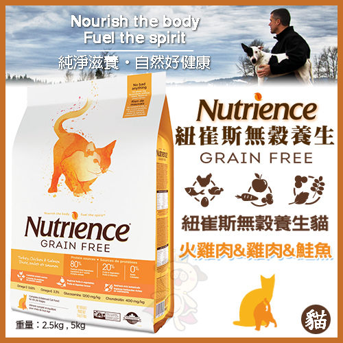 美國Nutrience紐崔斯 無穀火雞鮭魚貓糧 5kg 1入