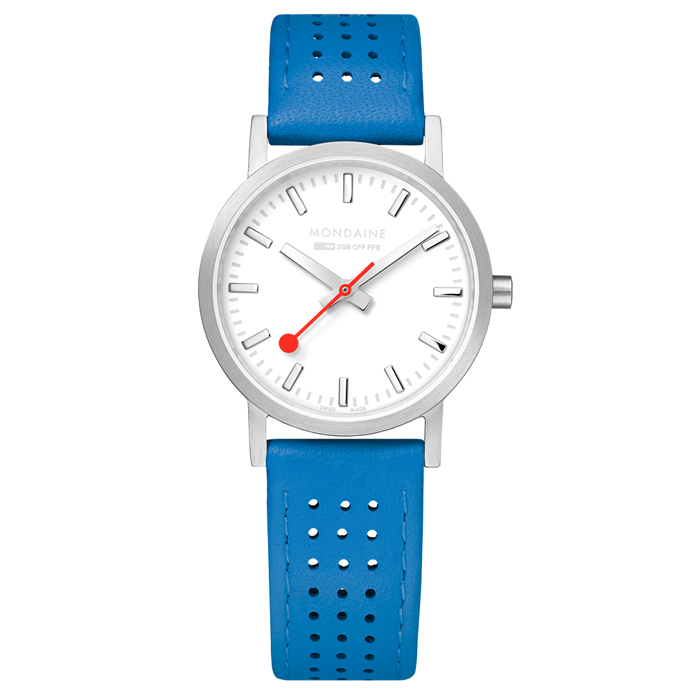 MONDAINE 瑞士國鐵Classic經典系列腕錶-30mm/天空藍