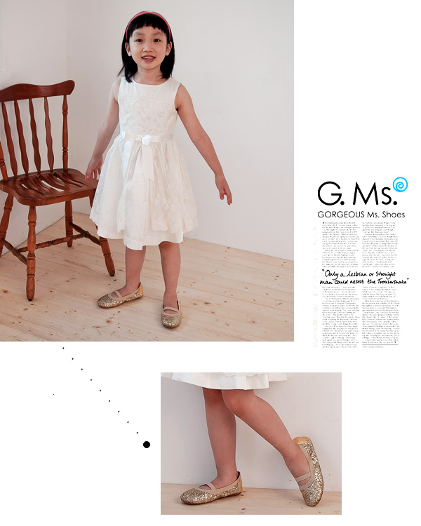 G.Ms.童鞋-璀璨亮片鬆緊口可攜式娃娃鞋(附鞋袋)-奢華金