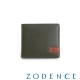 ZODENCE MAN 義大利牛皮系列配色LOGO設計拉鍊零錢袋短夾  綠 product thumbnail 1