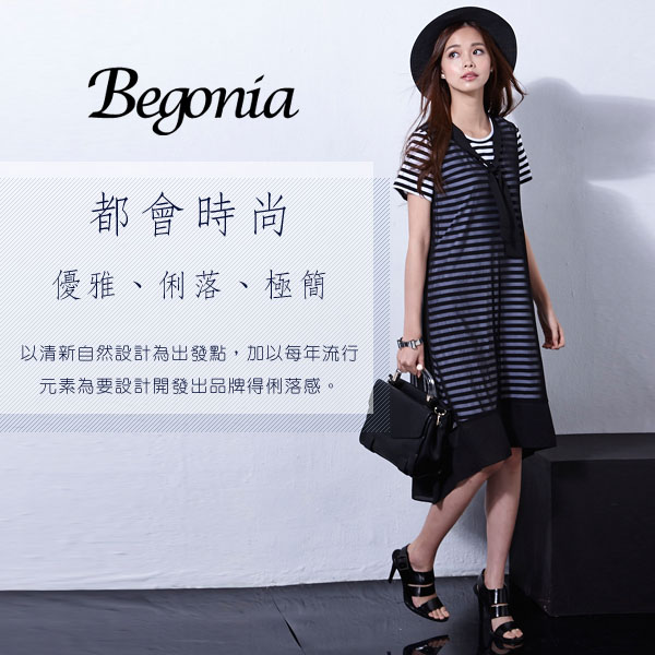 Begonia 蕾絲配色條紋兩件式上衣(共二色)
