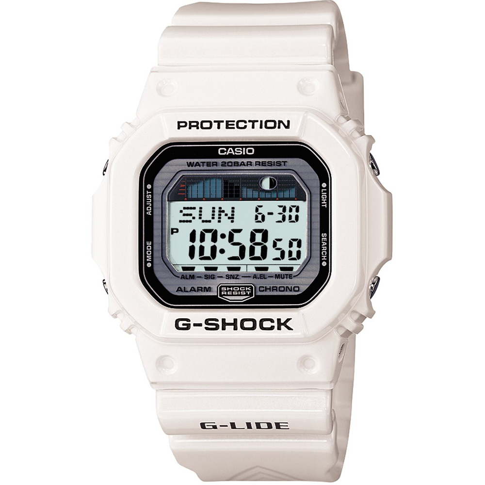 G-SHOCK 月齡潮汐電子休閒錶(GLX-5600-7)-白/43.2mm
