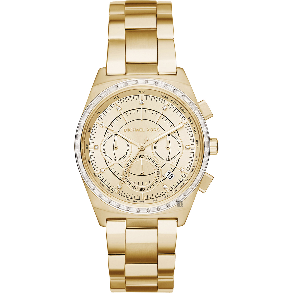 Michael Kors MK 舞台魅力三眼計時腕錶(MK6421)-金/38mm