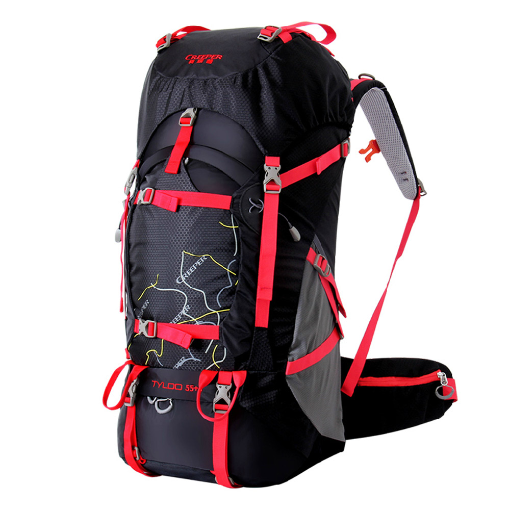 PUSH!登山戶外用品55+5L專業型登山背包旅行雙肩背包贈防雨罩