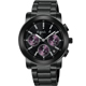 agnes b. 率性自然 經典三眼計時手錶(BT3032X1)-黑x紫/38mm product thumbnail 1