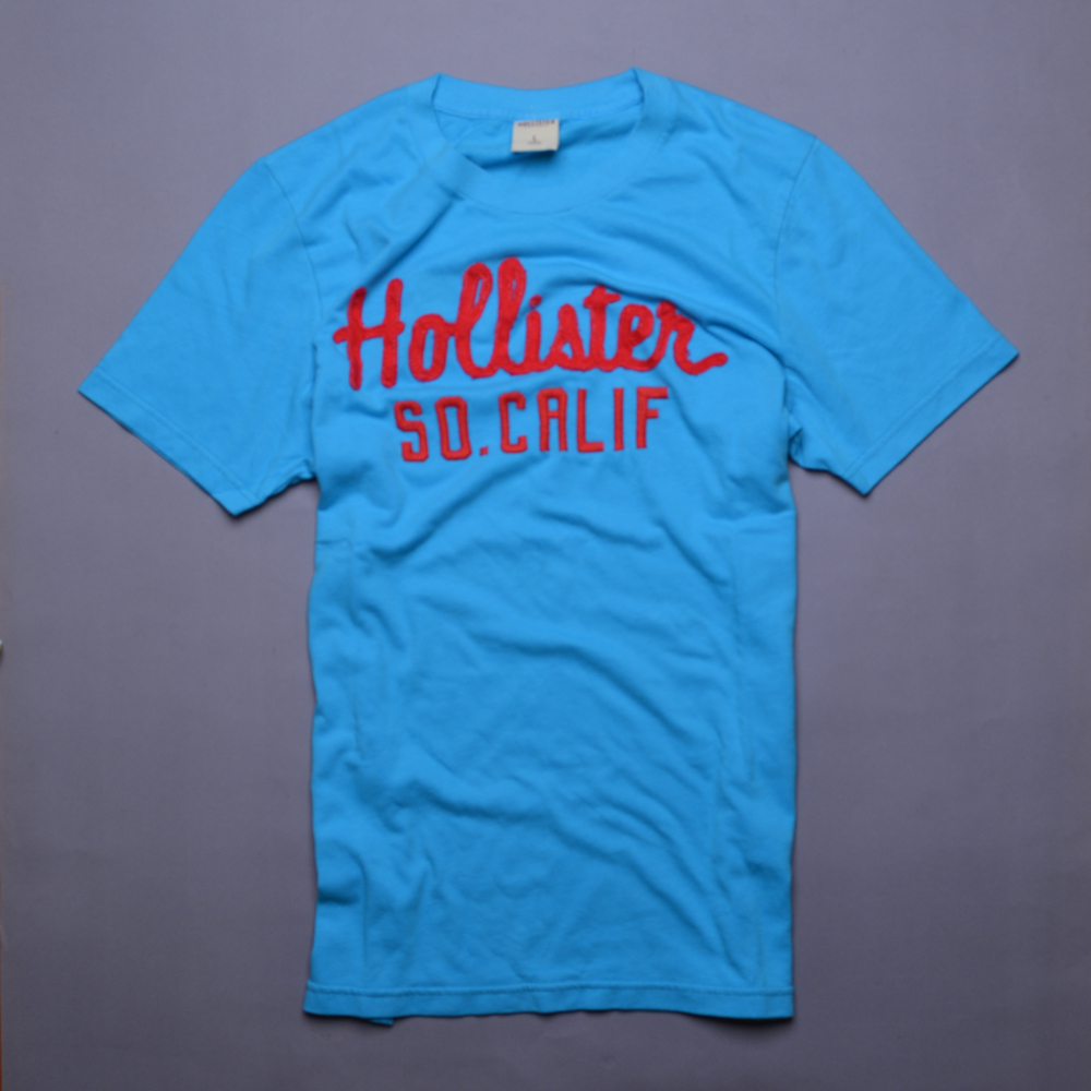 HOLLISTER Co. HCO. 英文貼布短T-藍