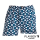 PLAYBOY LOGO印花純棉四角褲-單件(丈青方塊兔) product thumbnail 1