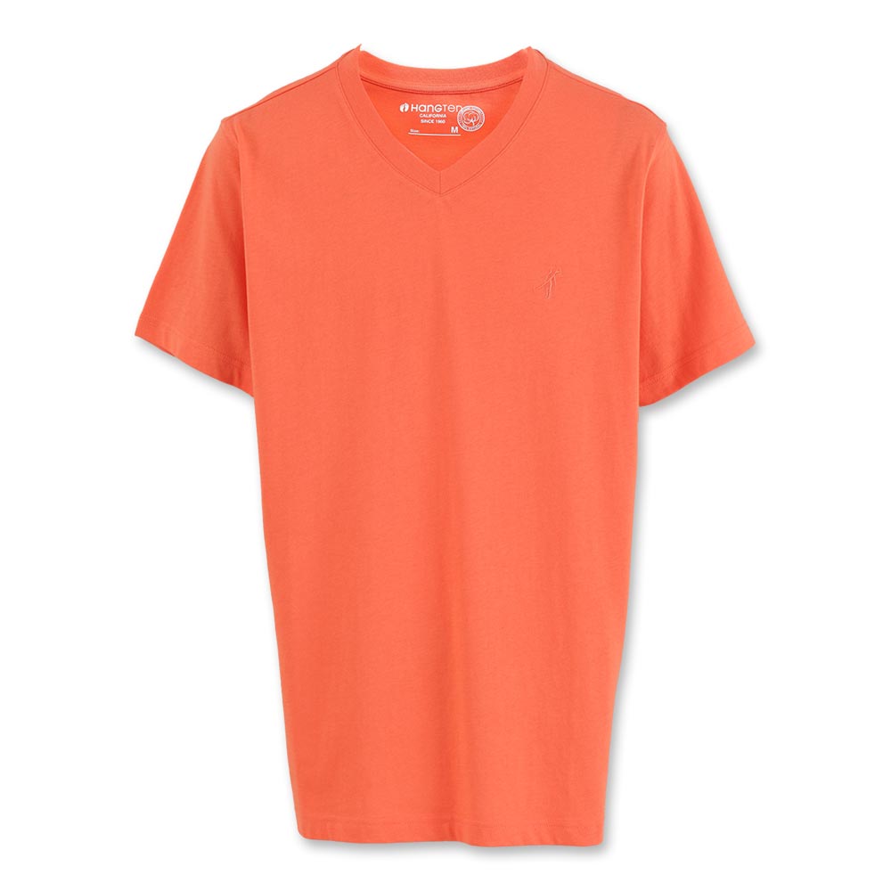 Hang Ten - 男裝 - 有機棉 創新基本款T-Shirt - 橘