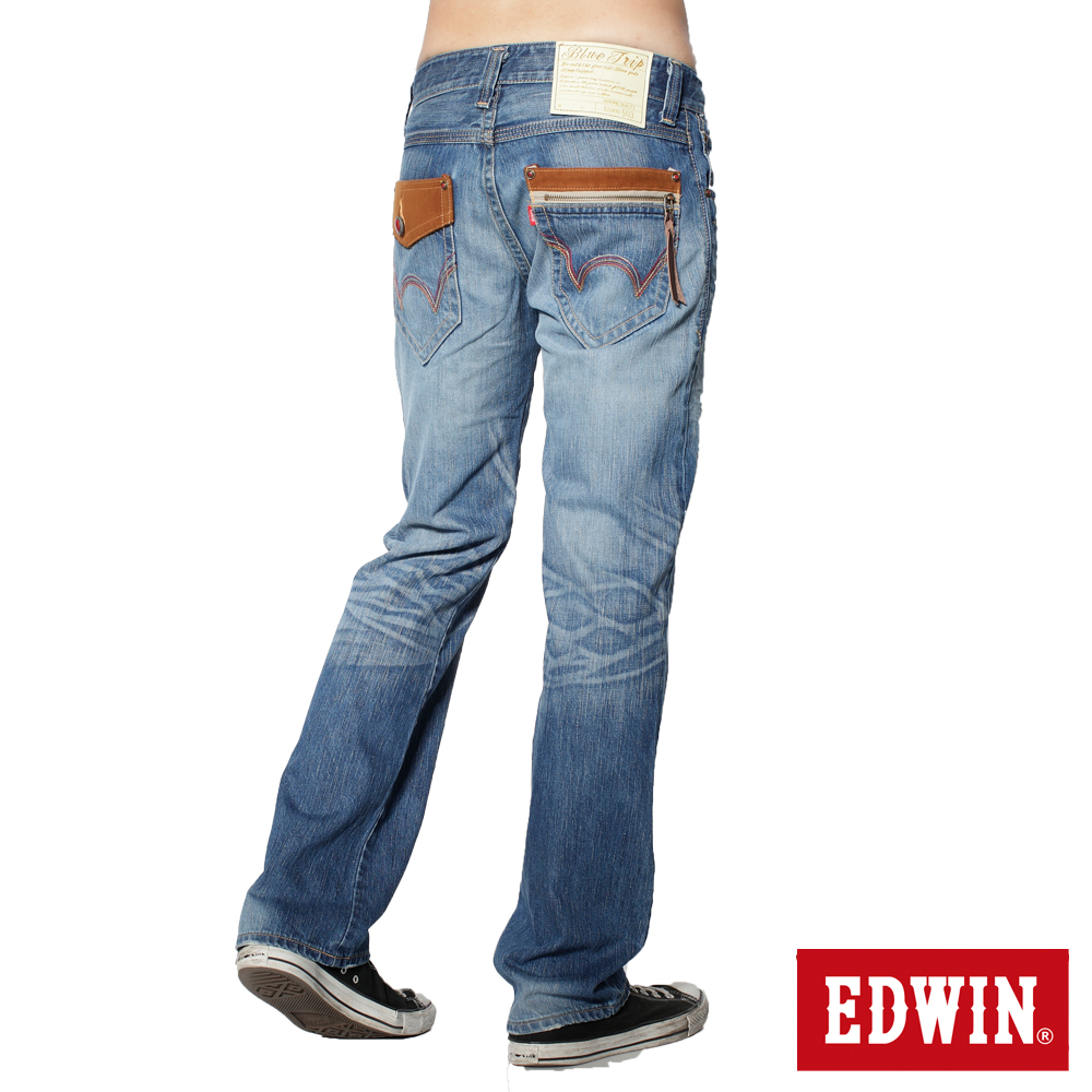 EDWIN 503麂皮直筒牛仔褲-男款(漂淺藍)