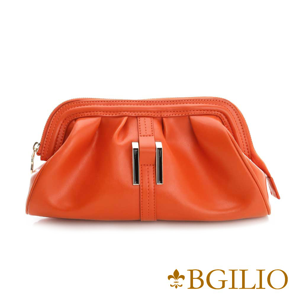 義大利BGilio-時尚牛皮晚宴手拿包-橘色1972.001A-11