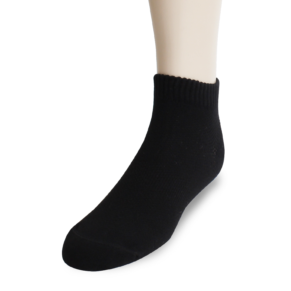 裕發 90°直角不滑落透氣網孔船型襪(20~24cm)3入-黑