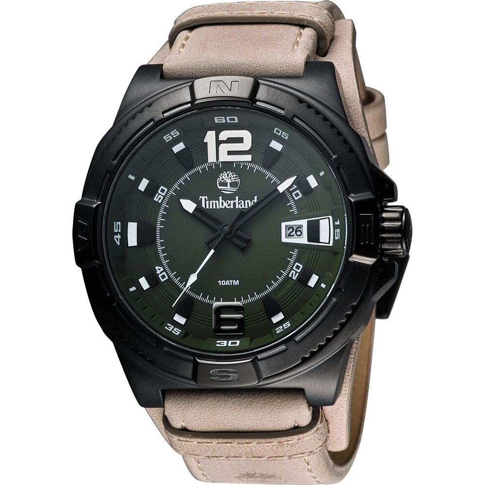 Timberland PENACOOK 霸氣型男腕錶-綠x駝色/46mm