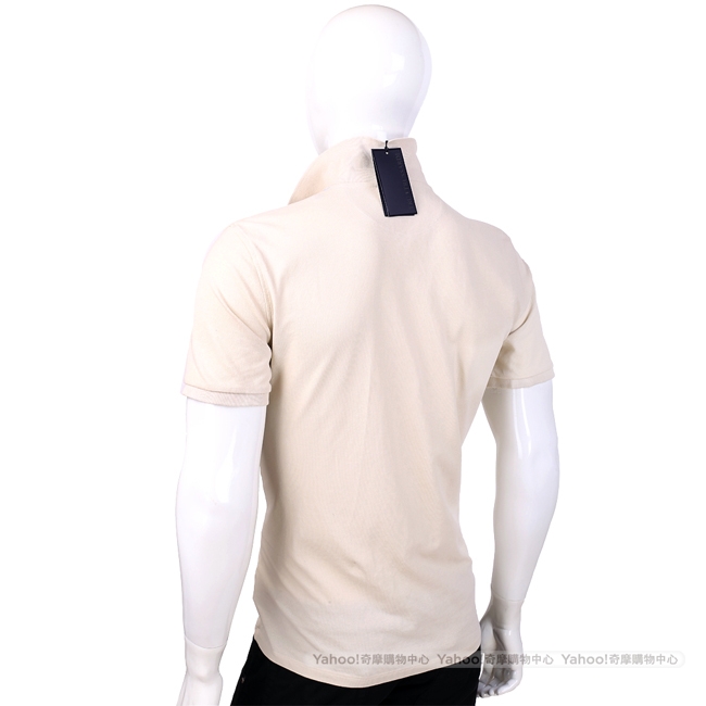 TRUSSARDI 卡其色素面短袖POLO衫