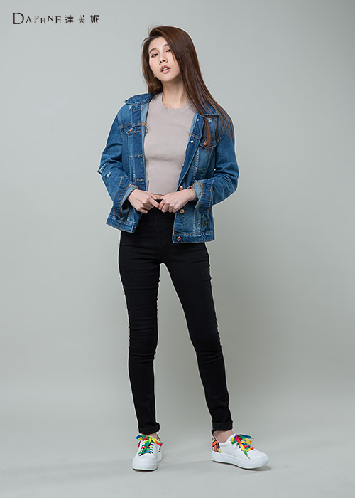 達芙妮DAPHNE 休閒鞋-印花雙鞋帶厚底休閒鞋-白