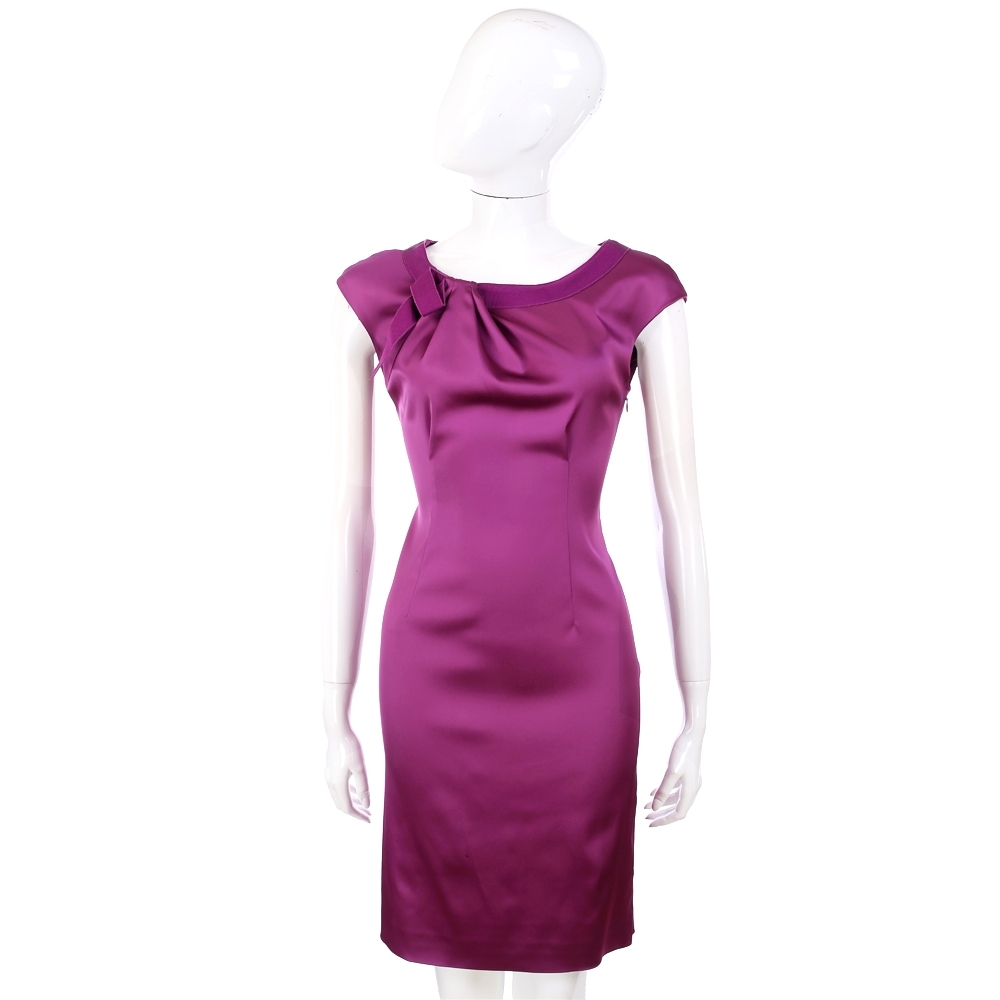 PHILOSOPHY 紫色緞面短袖洋裝