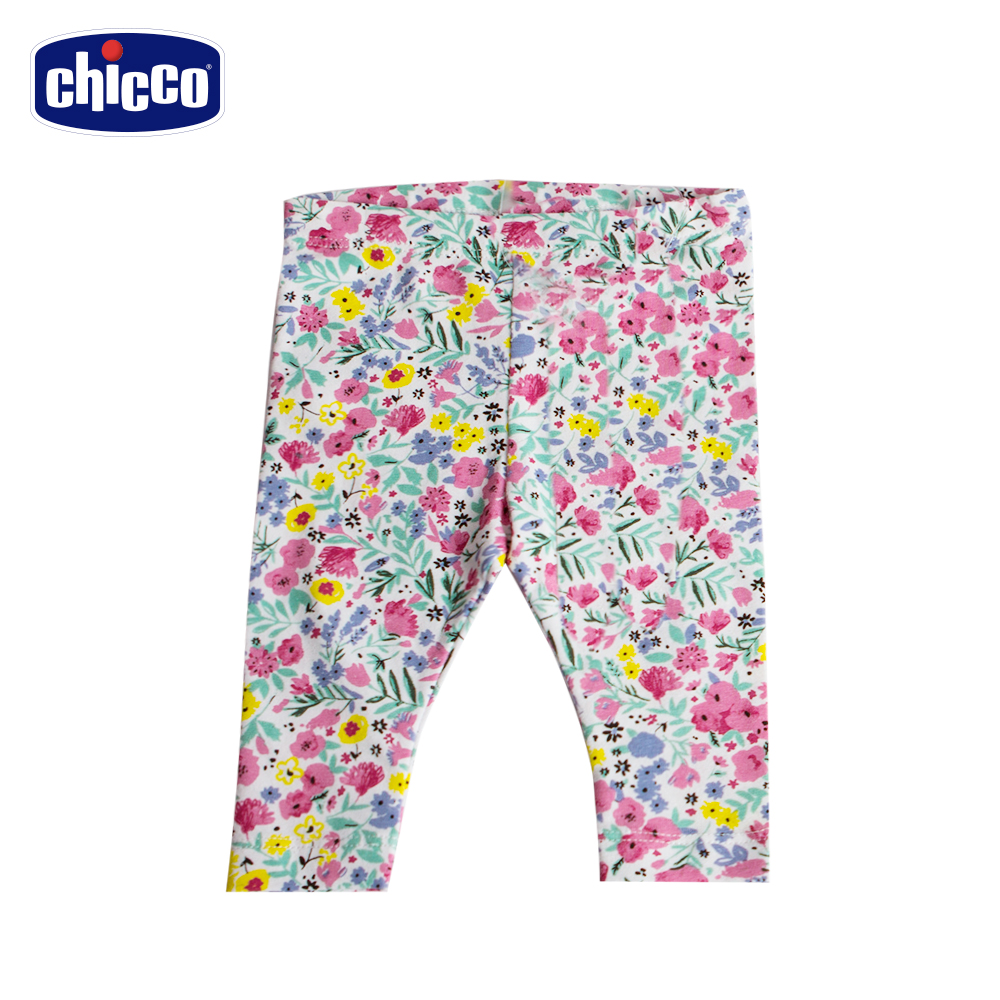 chicco-To Be Baby-內搭長褲-粉花朵(12個月-4歲)