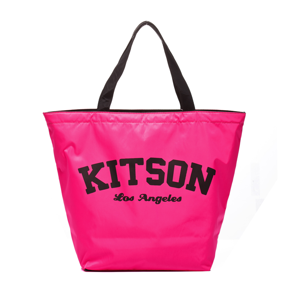 kitson 美式學院風寬口型托特包(PINK)