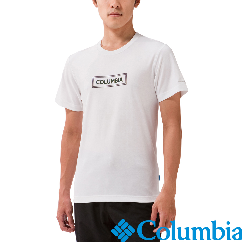 Columbia-短袖酷涼快排上衣-男-白色-UPM58010WT