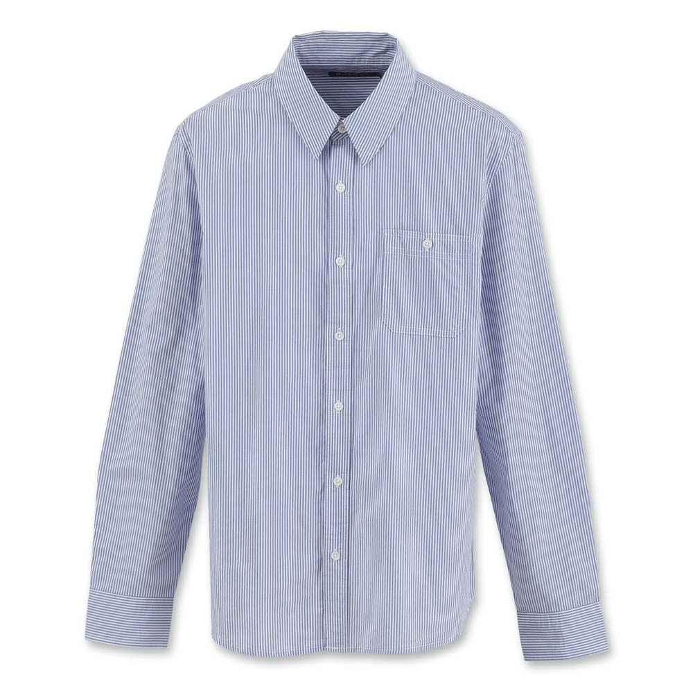 Hang Ten - 男裝 - 都會直條紋長袖襯衫-藍