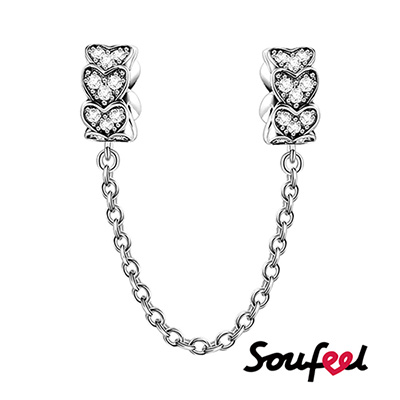 SOUFEEL索菲爾 925純銀珠飾 安全鍊 心形