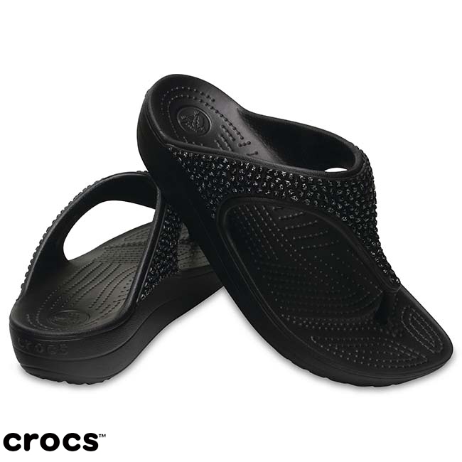 Crocs 卡駱馳 (女鞋) 思瓏厚底閃亮人字拖 204181-060