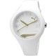 PUMA Form 嶄新藝術立體設計矽膠腕錶-白x金/42mm product thumbnail 1