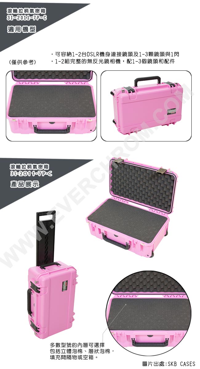 SKB Cases 滾輪拉柄氣密箱3I-2011-7P-C