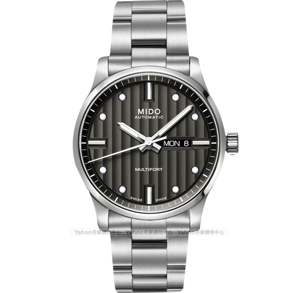 MIDO 美度 Multifort 系列經典機械腕錶-灰黑x銀/42mm