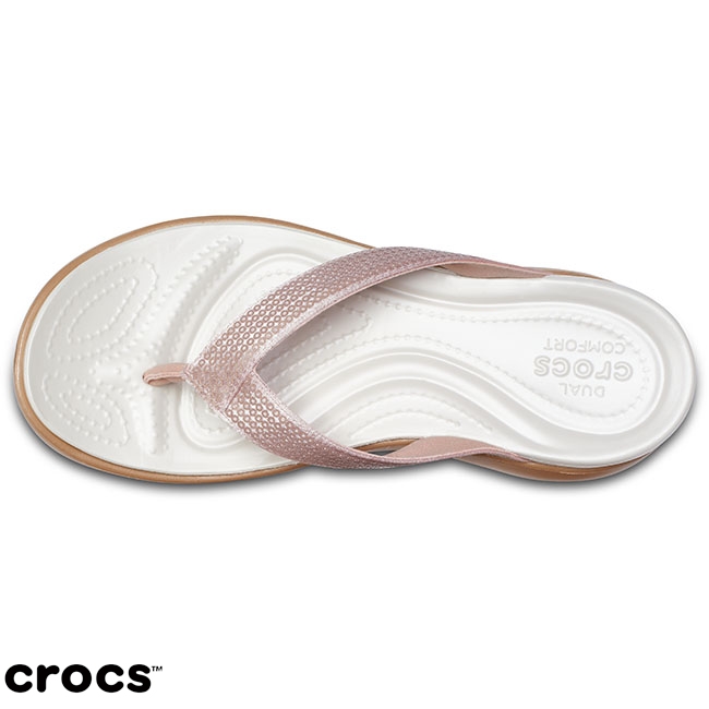 Crocs 卡駱馳 (女鞋) 卡沛兒V形亮閃人字拖 204311-7D9