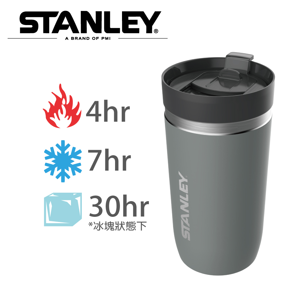 【Stanley】GO 系列單手滑蓋陶瓷保溫咖啡杯 0.47L-軍灰色