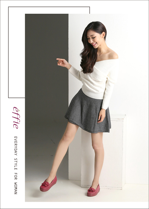 effie 縫線包仔鞋 真皮手工縫線花褶奈米平底鞋 粉紅