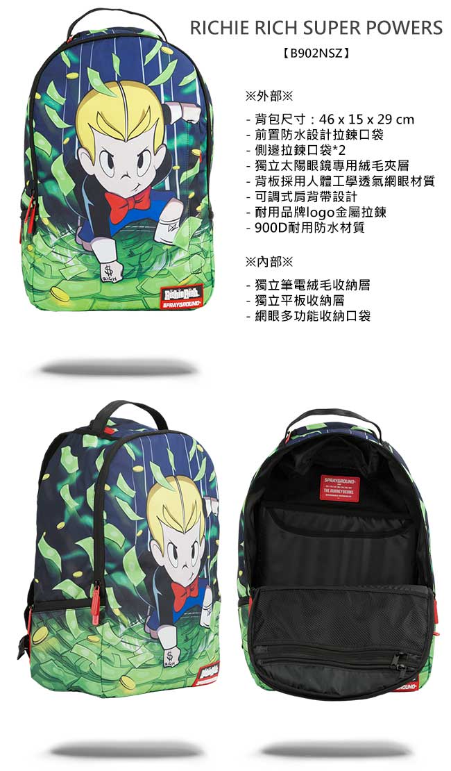 SPRAYGROUND Richie Rich Super Powers 潮流筆電後背包