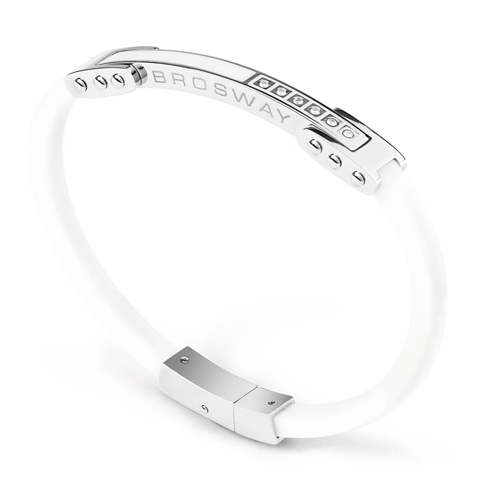 Brosway Ares 不鏽鋼橡皮手環 209mm 白色