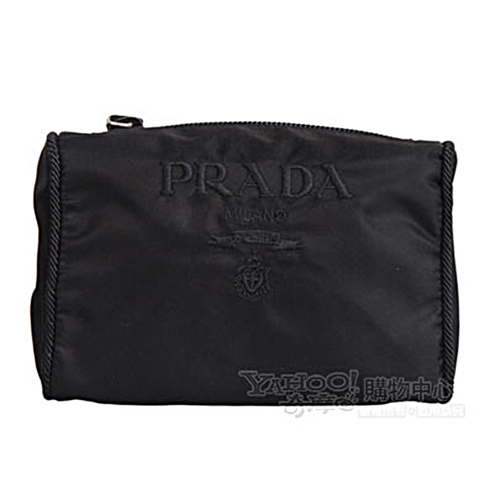 PRADA 經典繡字logo輕巧萬用包(小)