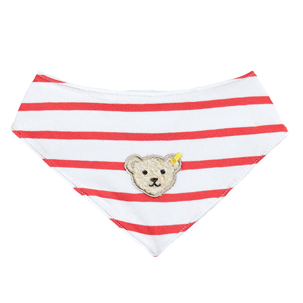 STEIFF德國金耳釦泰迪熊 - 紅色 條紋 領巾 (嬰幼兒衛浴系列)