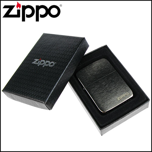 【ZIPPO】美系~LOGO字樣-黑冰1941復刻版打火機