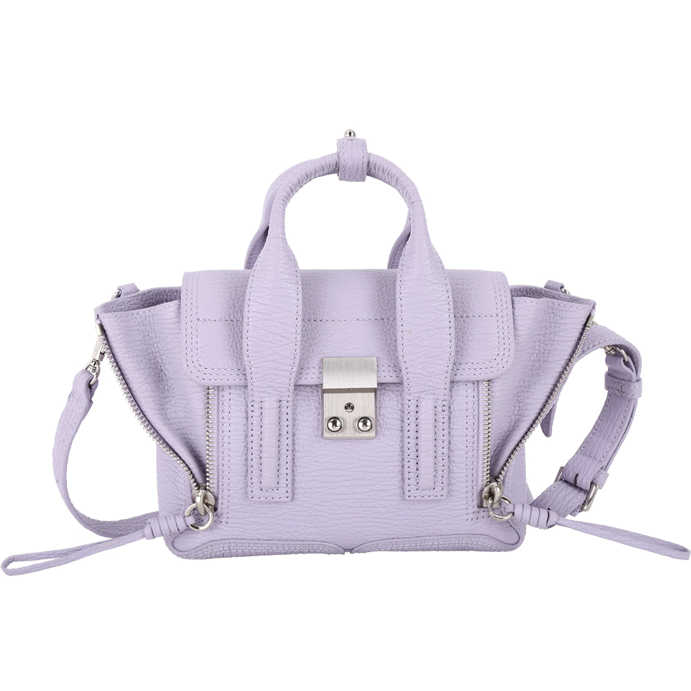 3.1 Phillip Lim Pashli 銀釦牛皮兩用提包(Mini/粉紫色)