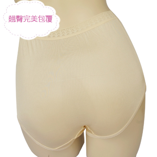 三角褲 100%蠶絲蕾絲高腰內褲M-XL(膚色) Seraphic