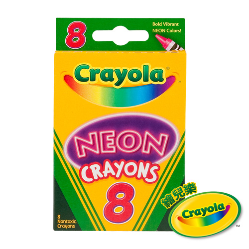 美國 Crayola繪兒樂 彩色蠟筆霓虹色8色(3Y+)