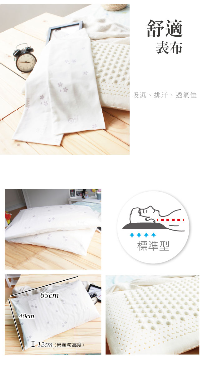 鴻宇HongYew 美國棉授權 防蹣抗菌標準型乳膠枕