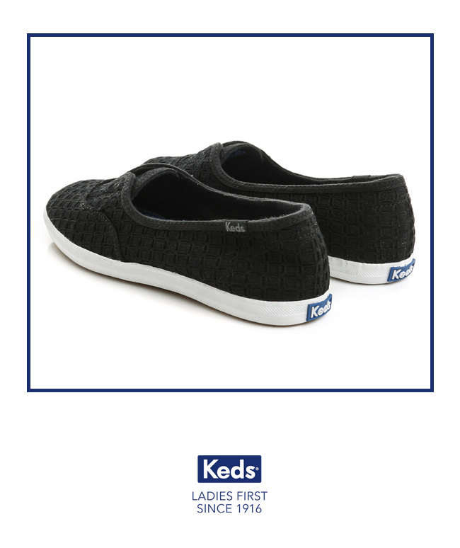 Keds CHILLAX MINI 細緻緹花休閒鞋-黑