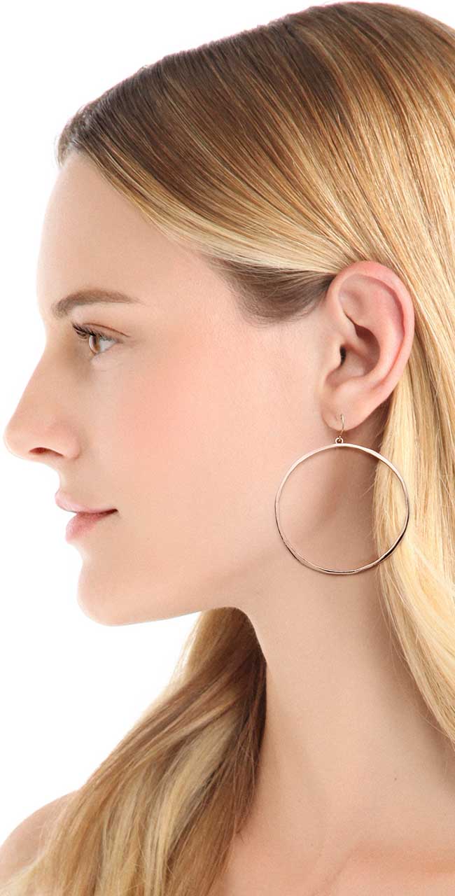 GORJANA 美國品牌 手工波浪紋 金色圓形耳環 G Ring Earrings