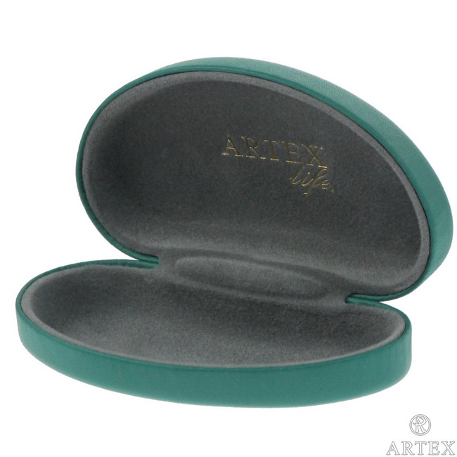 ARTEX life 皮革收納小盒 眼鏡造型 綠