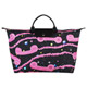 LONGCHAMP 聯名系列 Jeremy Scott 短提把旅行袋(大/黑+粉紅) product thumbnail 1