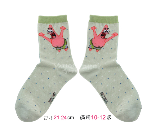 Spongebob海綿寶寶-派大星歡呼棉質童襪6入(21-24cm)