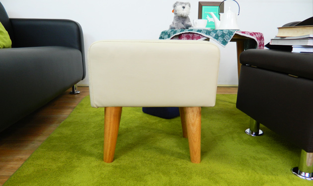 時尚屋 長方型1.4尺米色實木腳椅凳 寬40cm-免組
