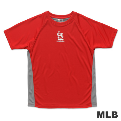 MLB-聖路易紅雀隊修身撞色快排拉克蘭T恤-紅(男)