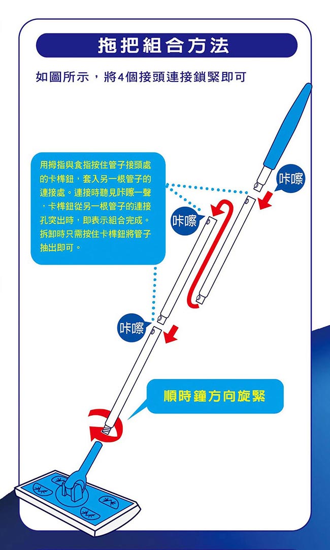 [滿499再折100]威拂 除塵紙拖把(1入+除塵紙5片)