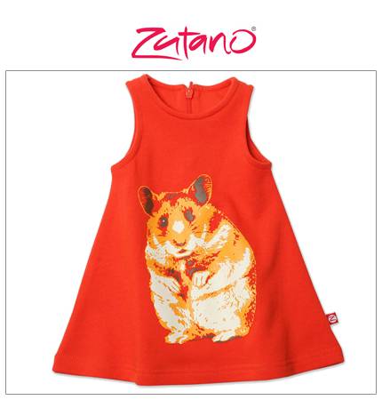 【Zutano】JTFT324繽紛糖果橘色小倉鼠無袖洋裝(12-4T)