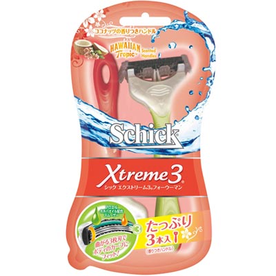 舒適 Xtreme3 熱情夏威夷仕女輕便刀3入